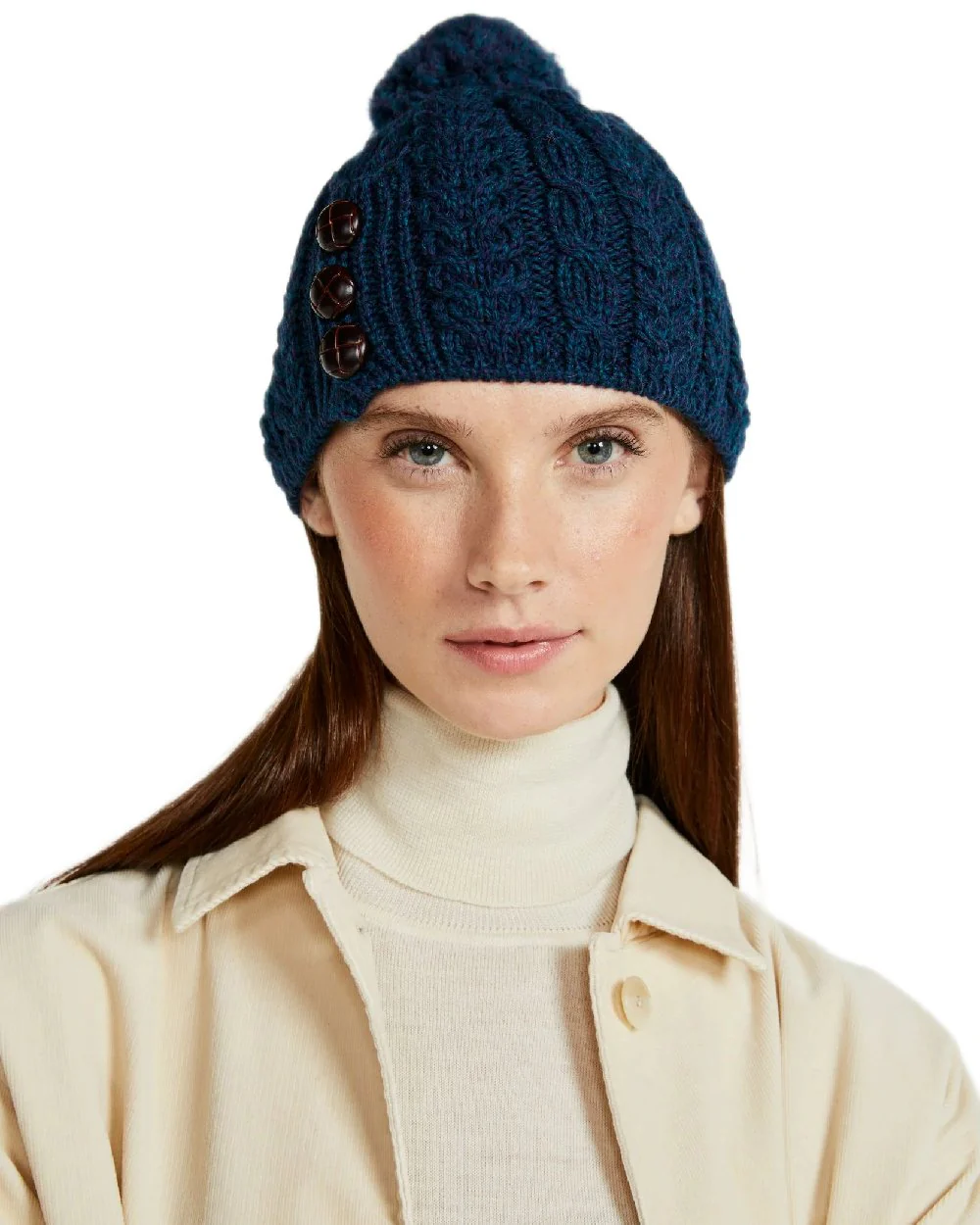 Aran Womens Cong Hat With Pom Pom - Image 2
