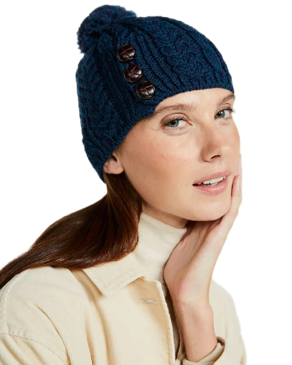 Aran Womens Cong Hat With Pom Pom - Image 4