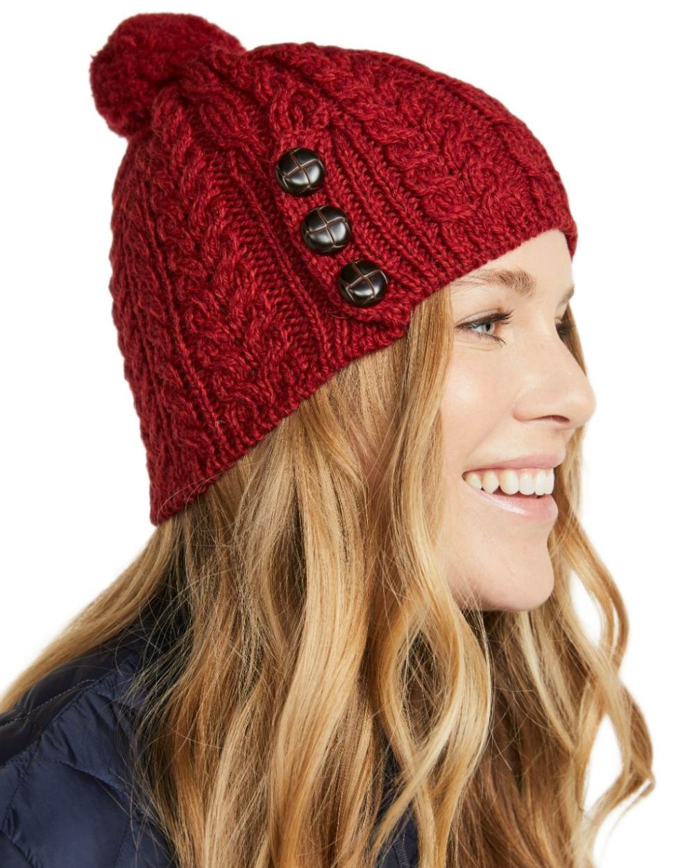 Aran Womens Cong Hat With Pom Pom - Image 41