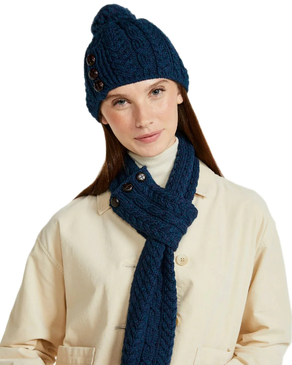 Aran Womens Cong Hat With Pom Pom - Image 5