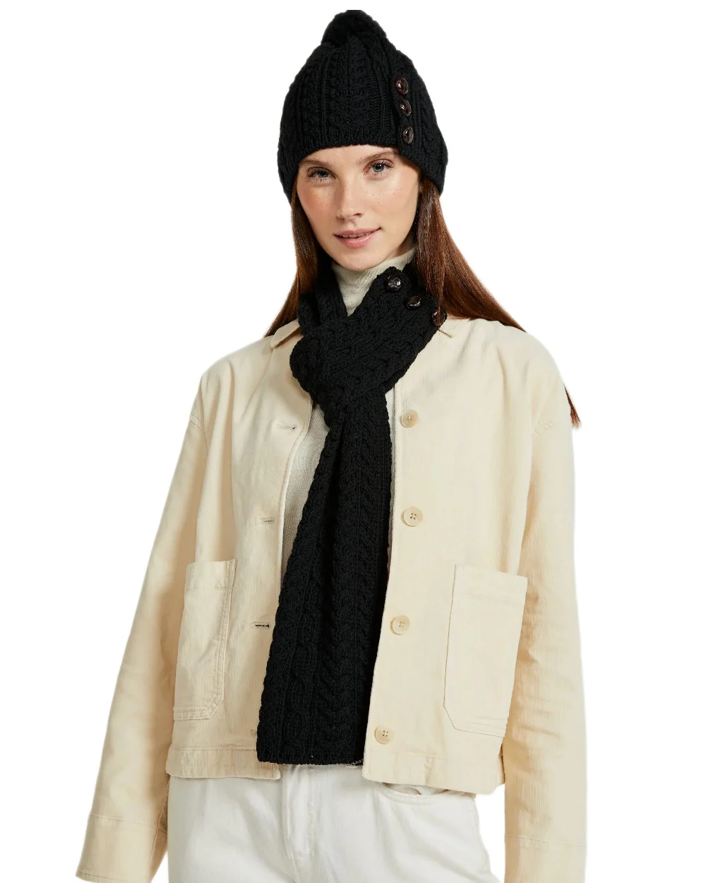 Aran Womens Cong Hat With Pom Pom - Image 8