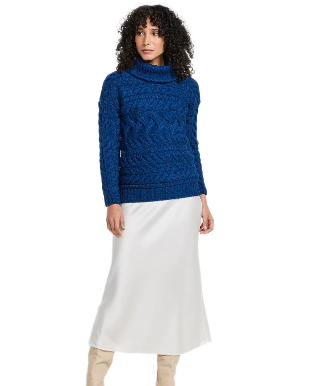 Aran Womens Derreen Horizontal Cable Sweater - Image 14