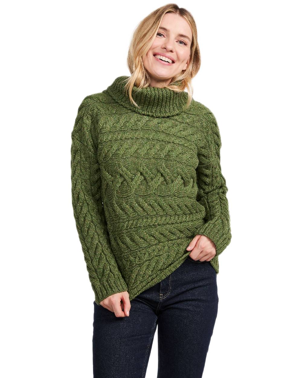 Aran Womens Derreen Horizontal Cable Sweater - Image 17