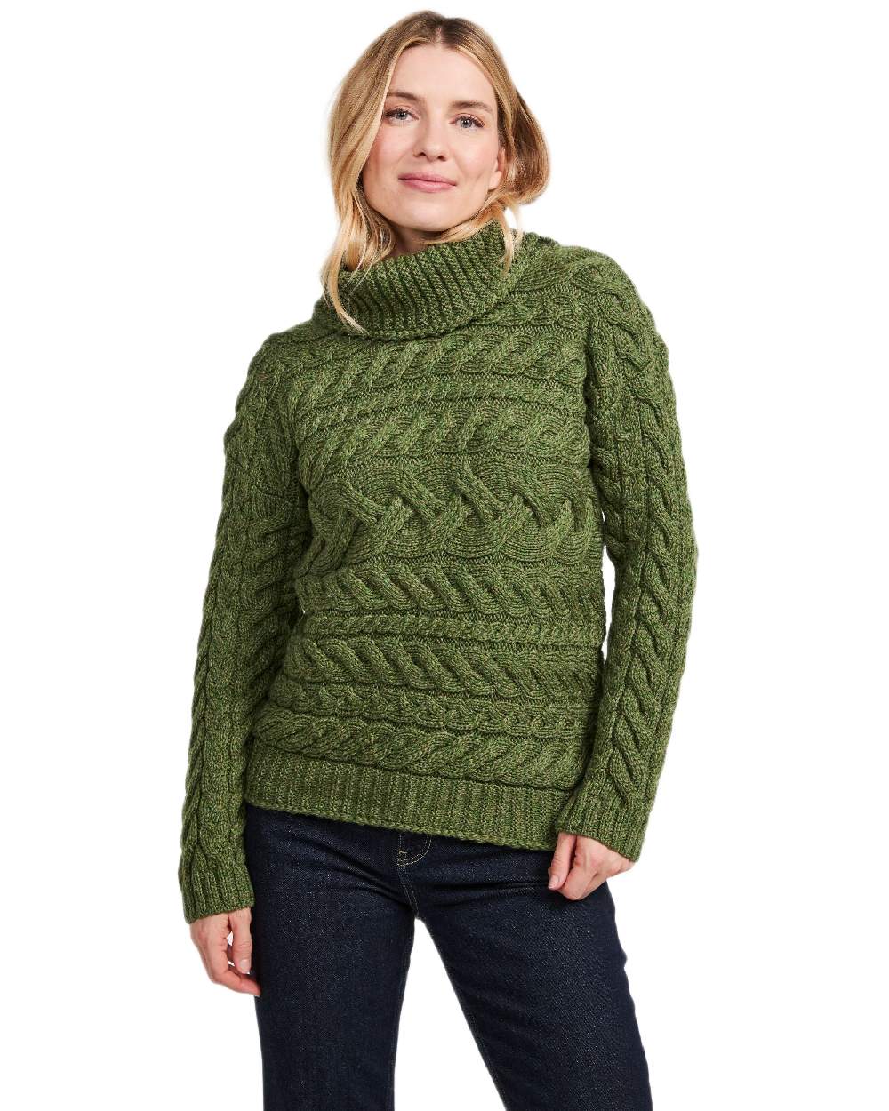 Aran Womens Derreen Horizontal Cable Sweater - Image 18