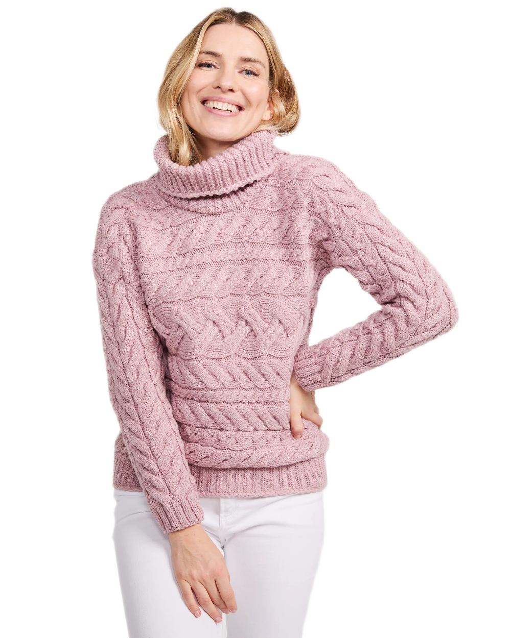 Aran Womens Derreen Horizontal Cable Sweater - Image 23