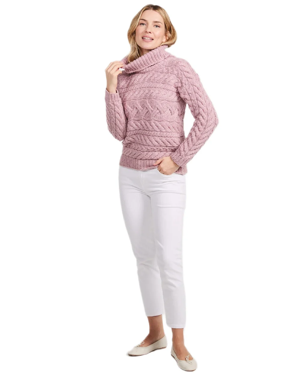 Aran Womens Derreen Horizontal Cable Sweater - Image 24