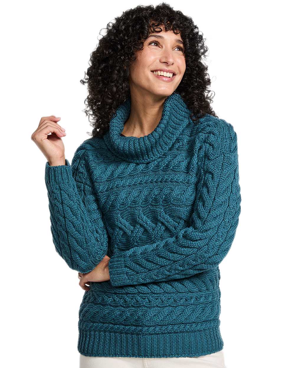Aran Womens Derreen Horizontal Cable Sweater - Image 28