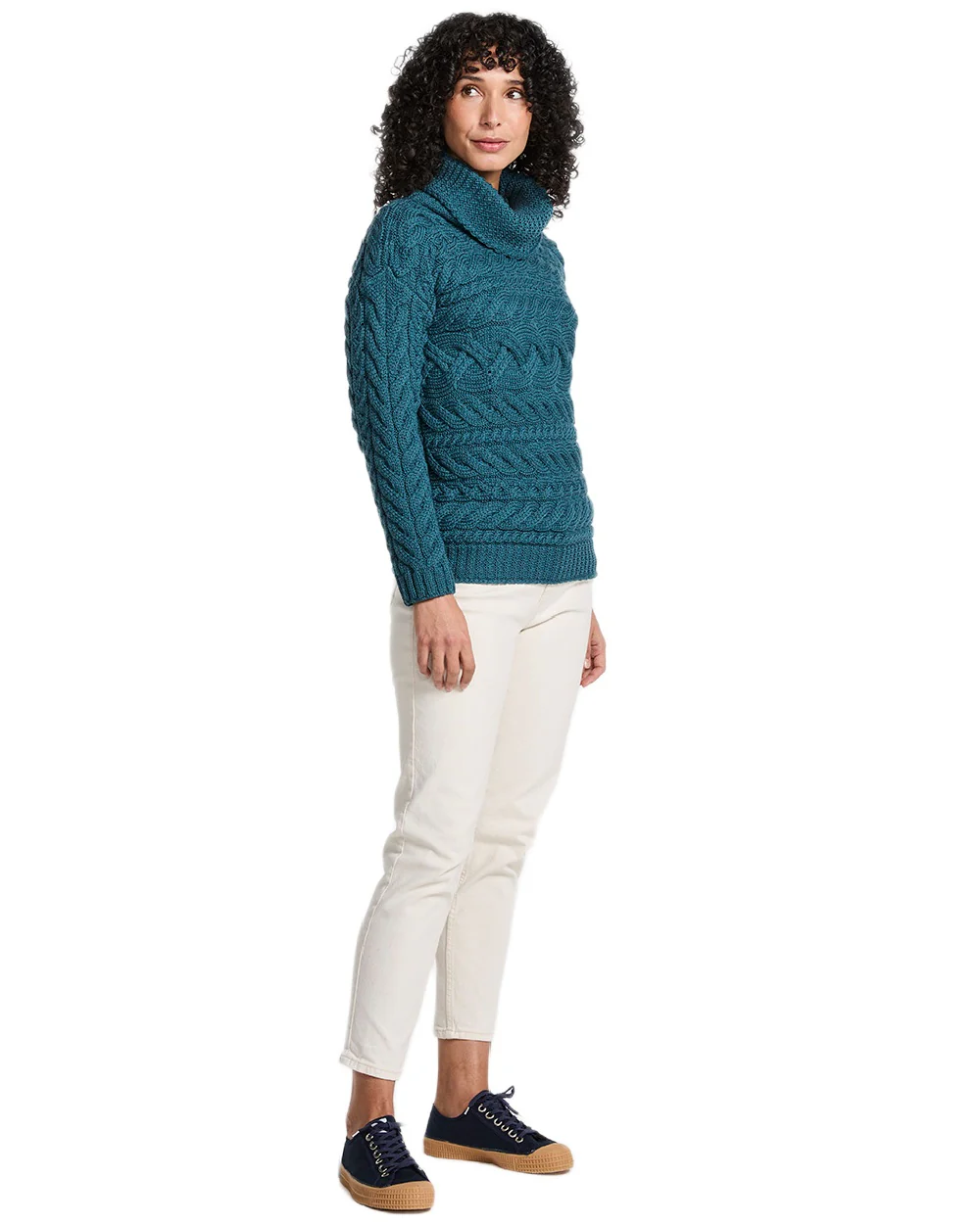 Aran Womens Derreen Horizontal Cable Sweater - Image 29