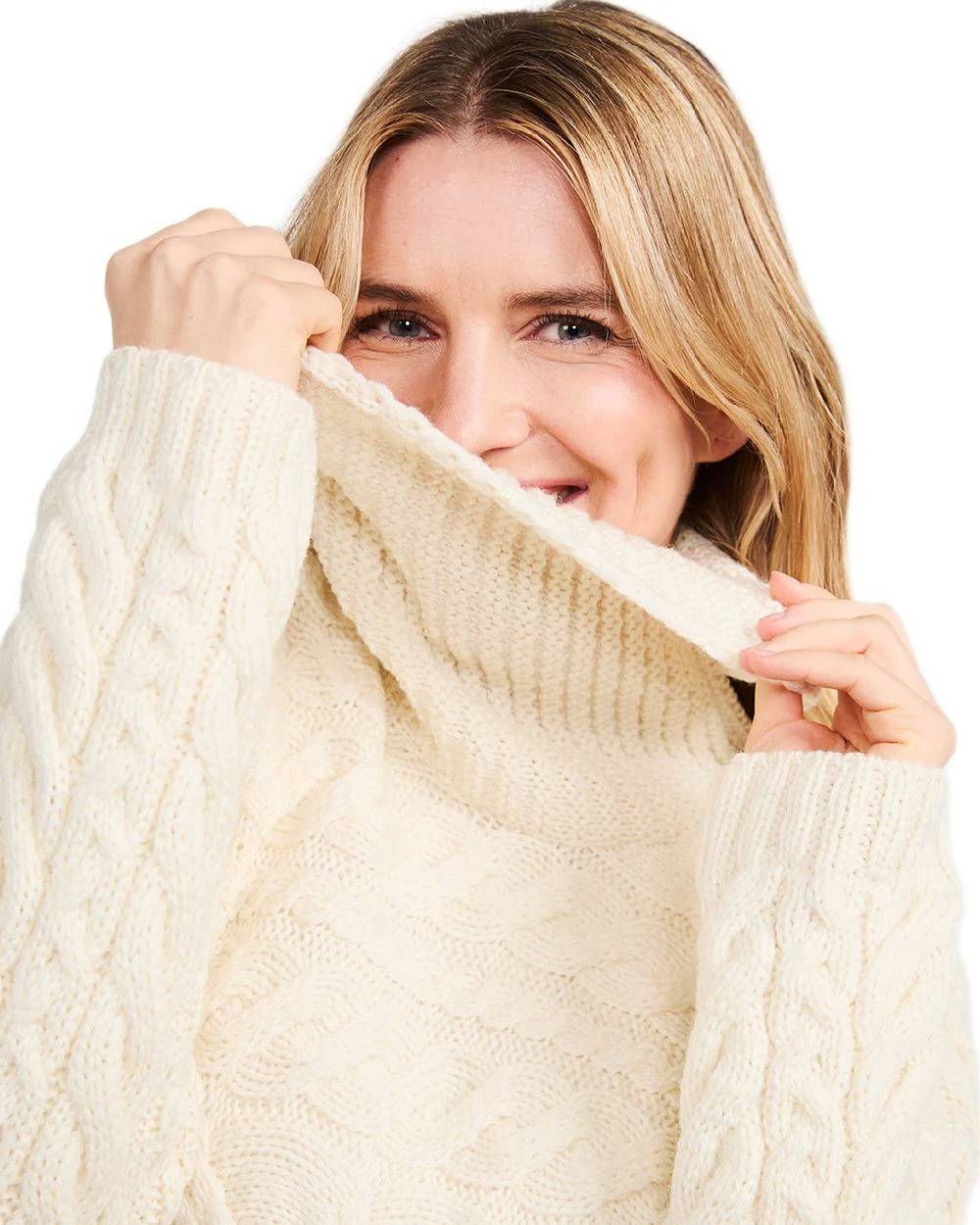 Aran Womens Derreen Horizontal Cable Sweater - Image 6
