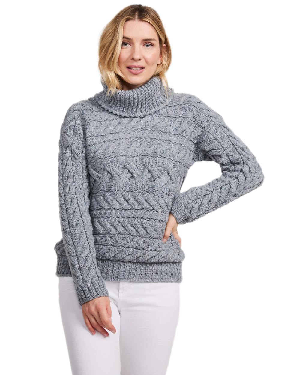 Aran Womens Derreen Horizontal Cable Sweater - Image 8