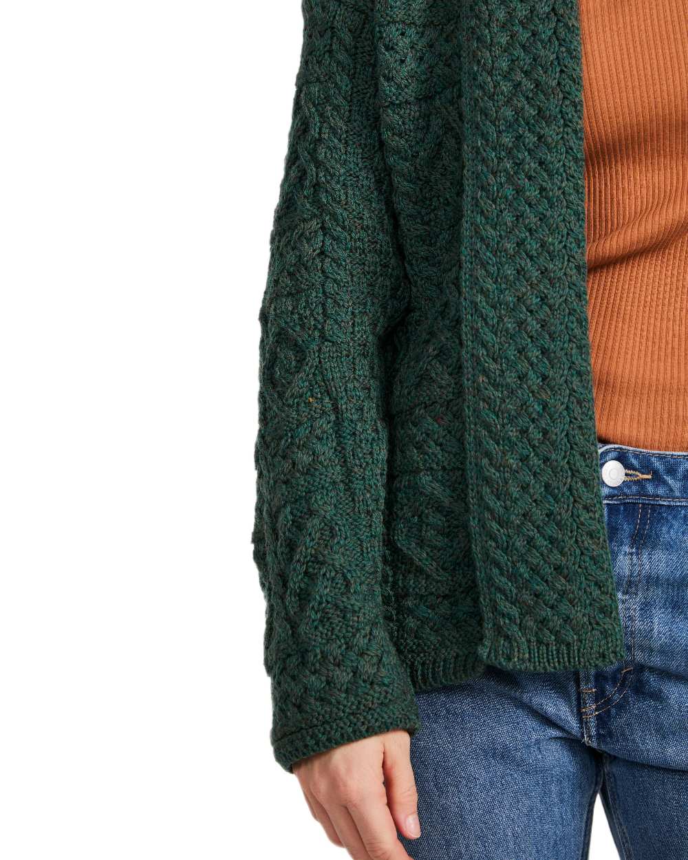 Aran Womens Liffey Merino Shawl Cardigan - Image 15