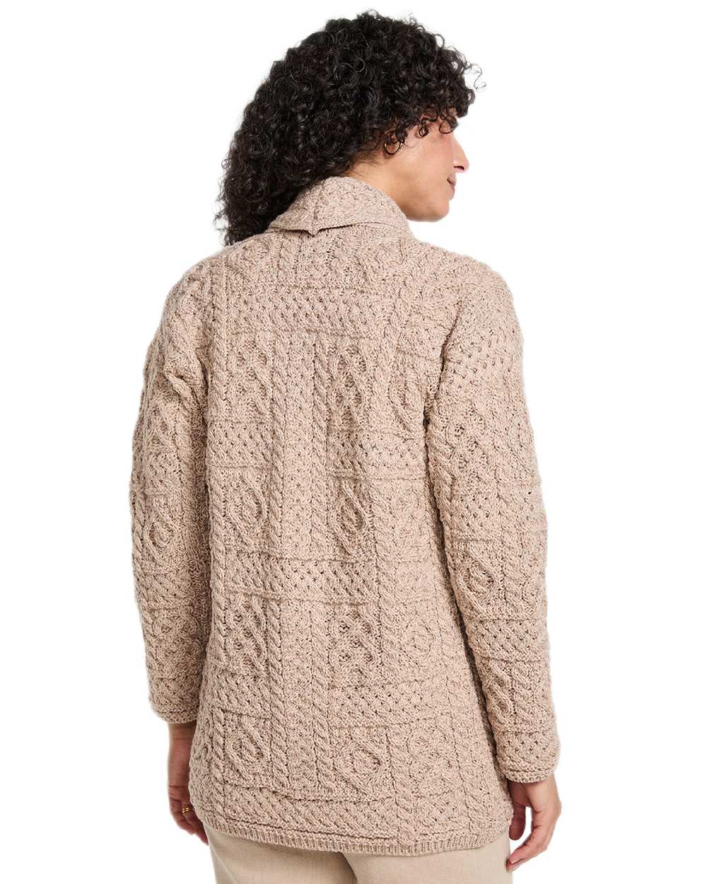 Aran Womens Liffey Merino Shawl Cardigan - Image 20