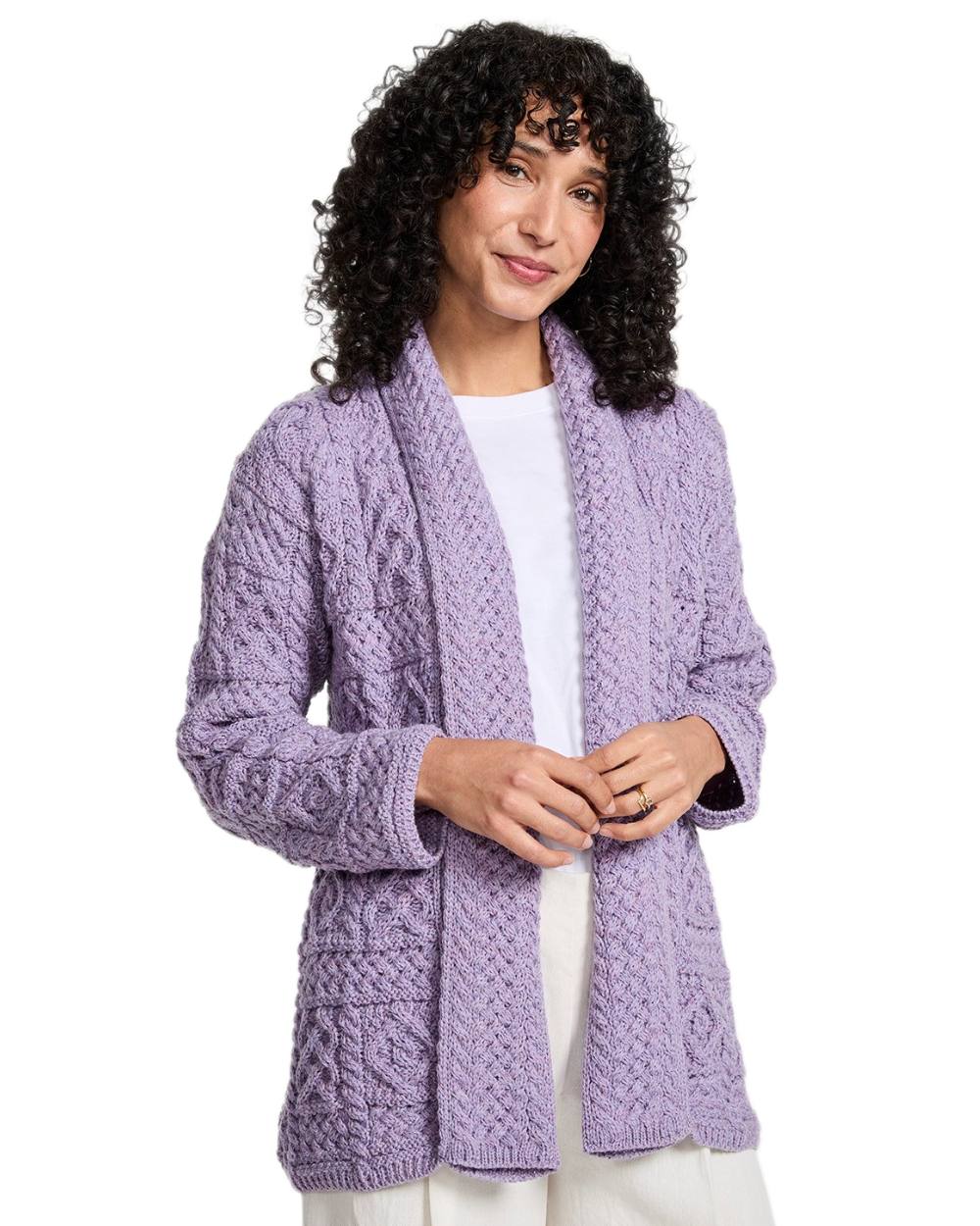 Aran Womens Liffey Merino Shawl Cardigan - Image 21