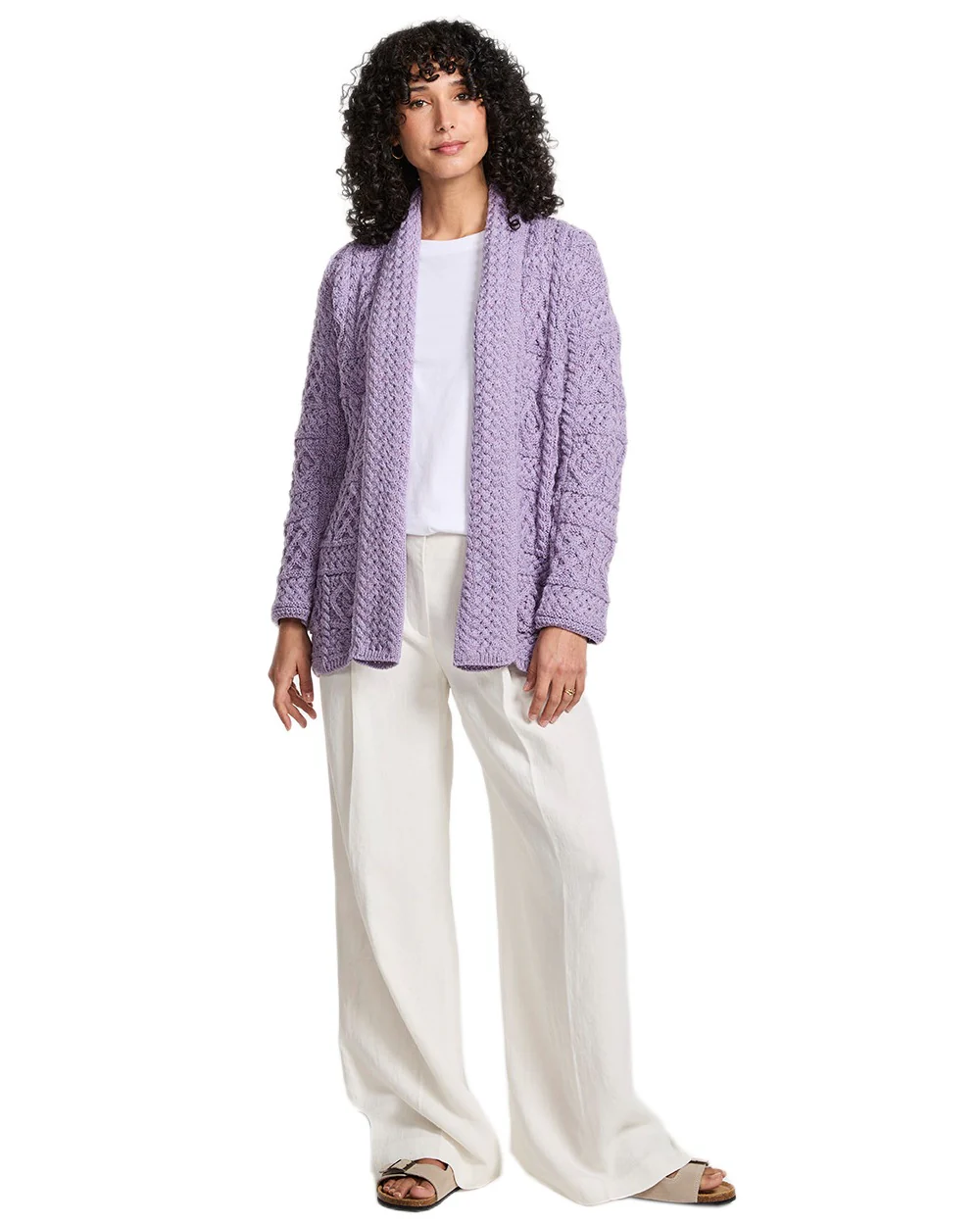Aran Womens Liffey Merino Shawl Cardigan - Image 22