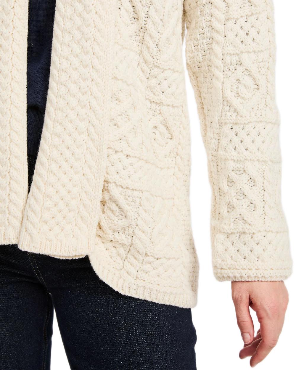 Aran Womens Liffey Merino Shawl Cardigan - Image 7