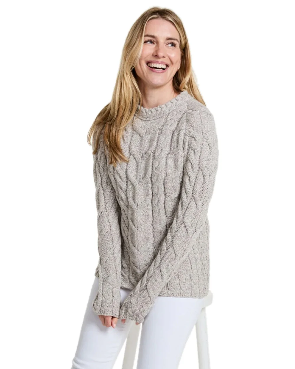 Aran Womens Listowel Cabled Sweater - Image 15