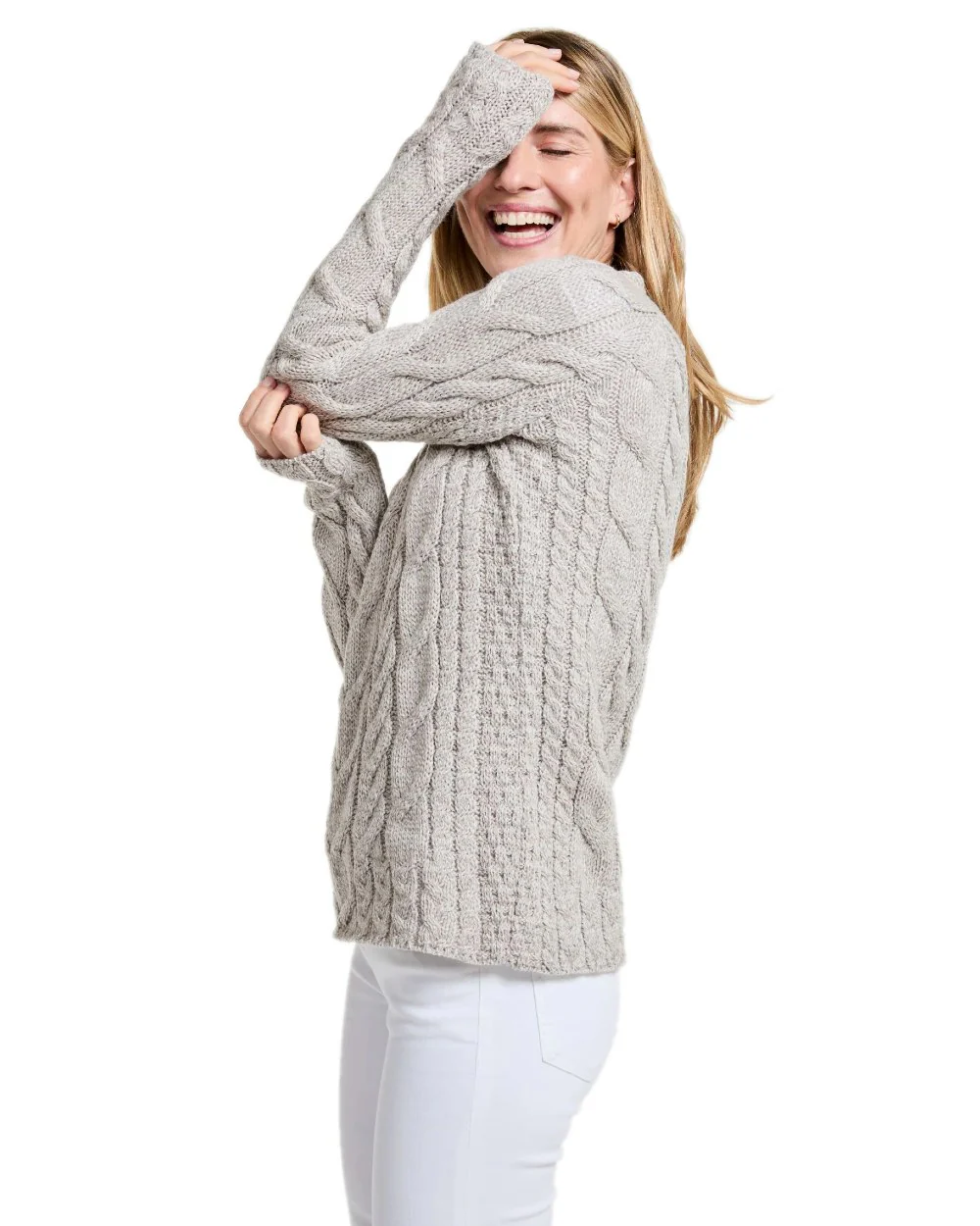 Aran Womens Listowel Cabled Sweater - Image 16
