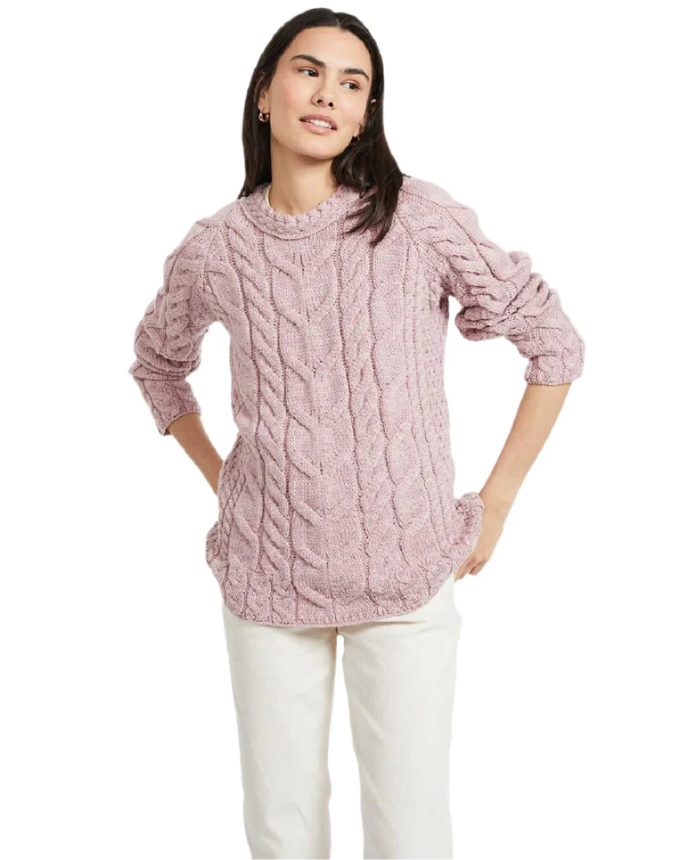 Aran Womens Listowel Cabled Sweater - Image 2