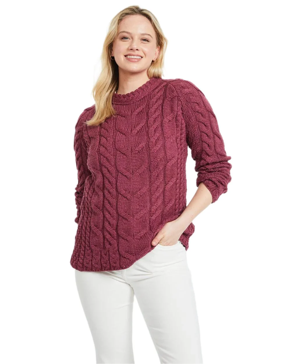 Aran Womens Listowel Cabled Sweater - Image 24