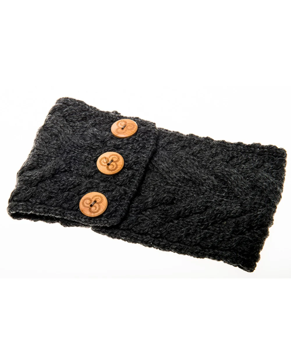 Aran Womens Multi Cable Headband With Buttons - Image 11