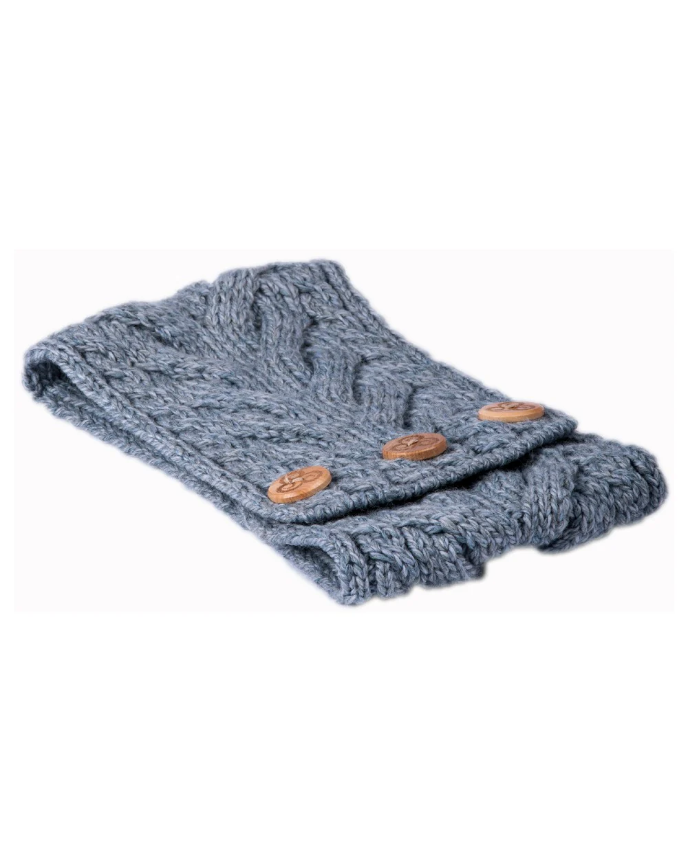 Aran Womens Multi Cable Headband With Buttons - Image 5