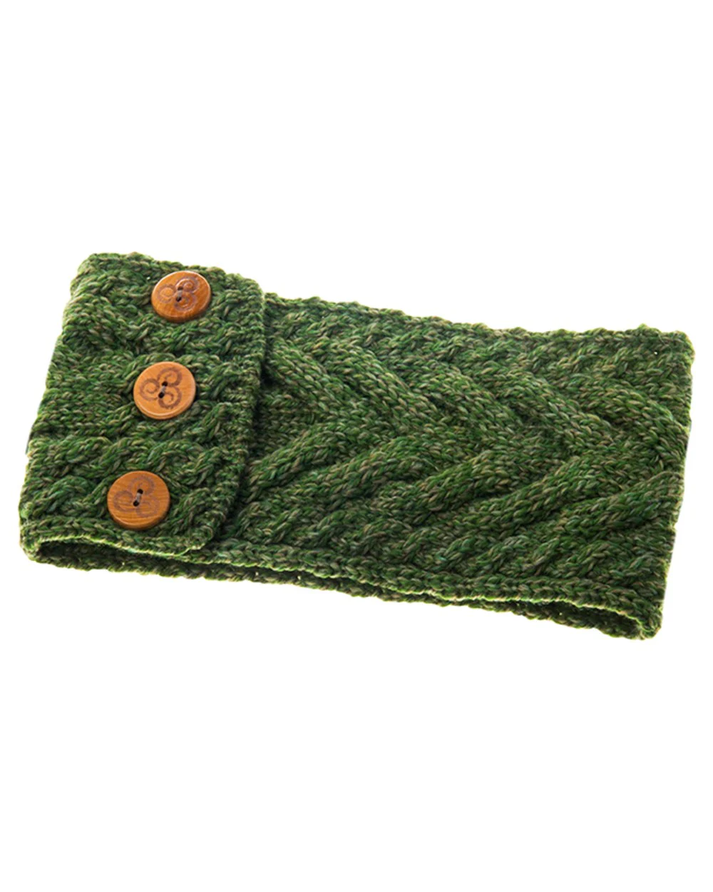 Aran Womens Multi Cable Headband With Buttons - Image 6