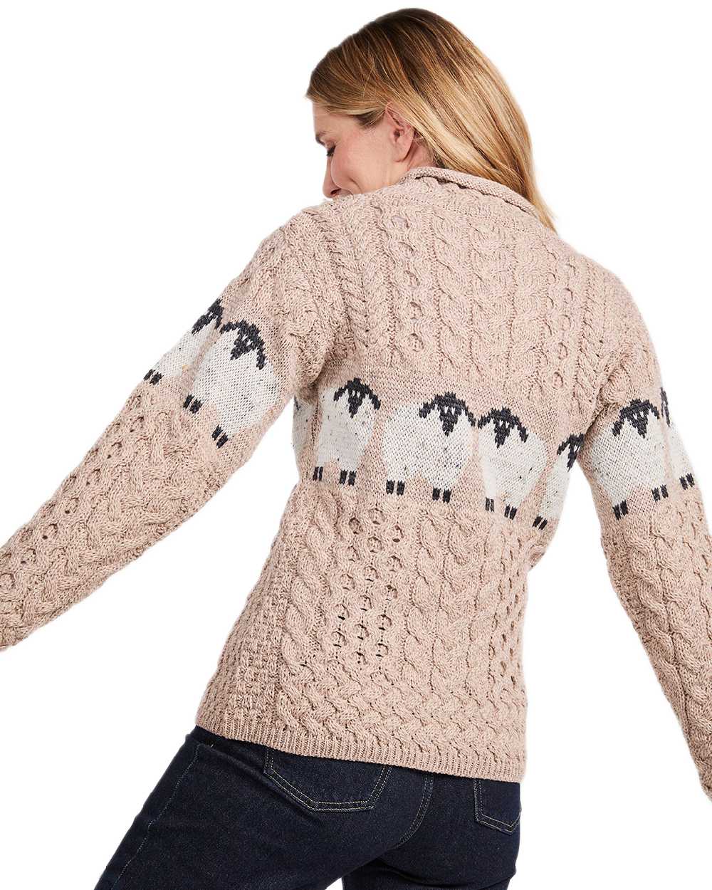 Aran Womens Sheep Pattern Sweater - Image 4