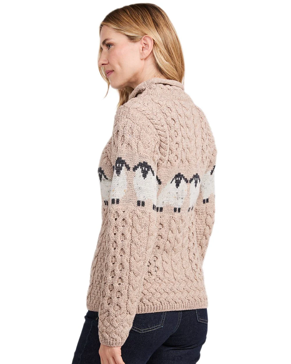 Aran Womens Sheep Pattern Sweater - Image 5
