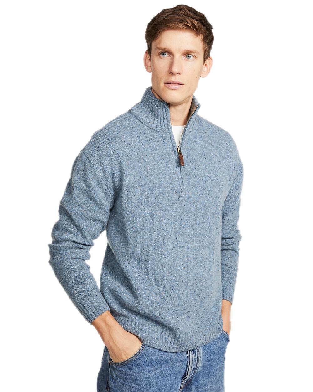Aran Wool Zip Neck Sweater - Image 17