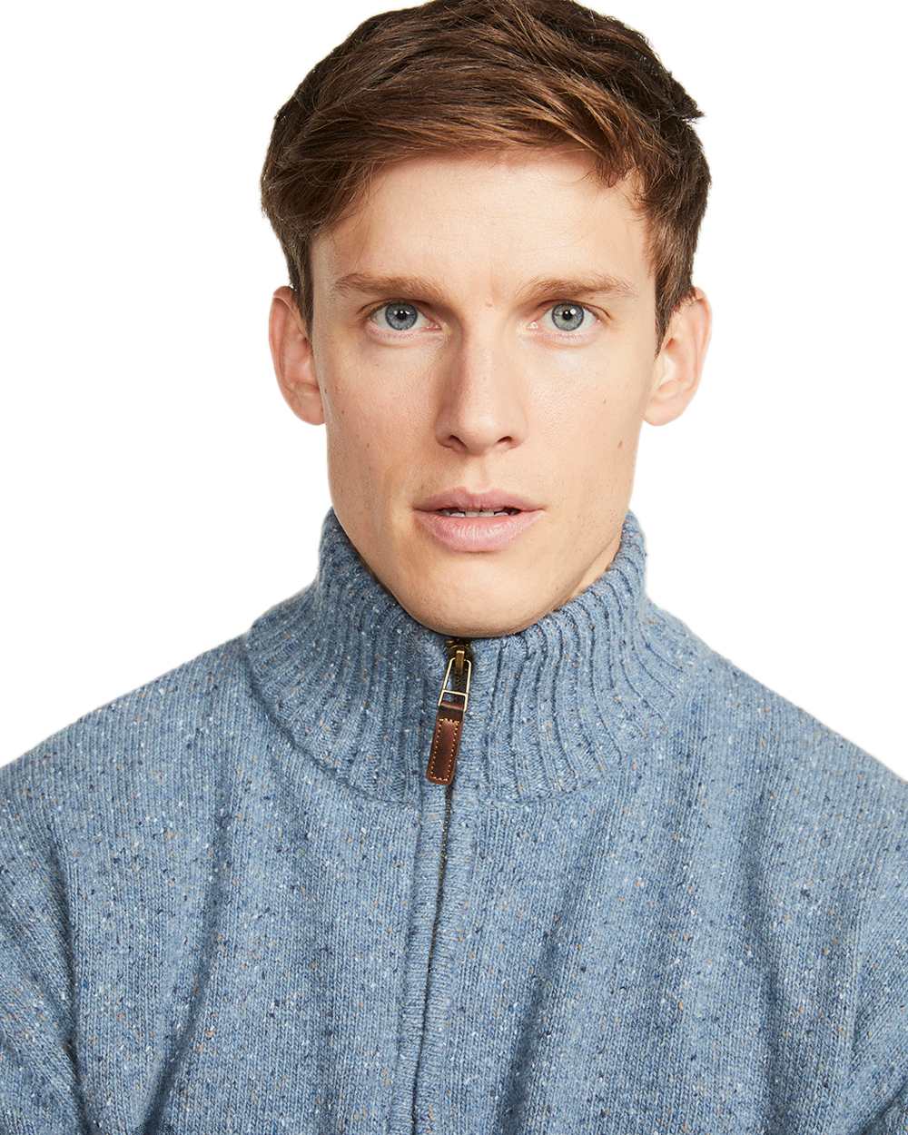 Aran Wool Zip Neck Sweater - Image 18