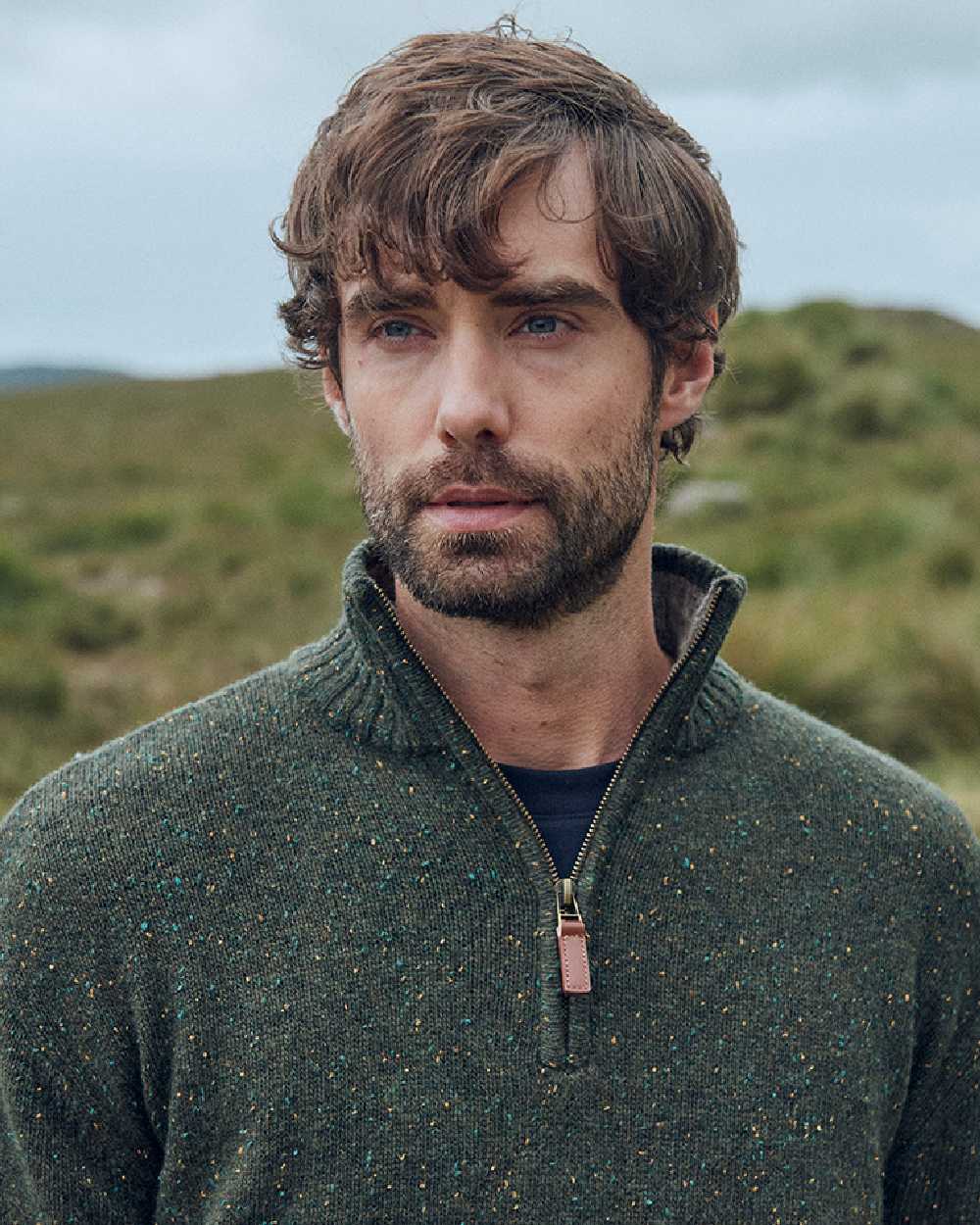 Aran Wool Zip Neck Sweater - Image 24