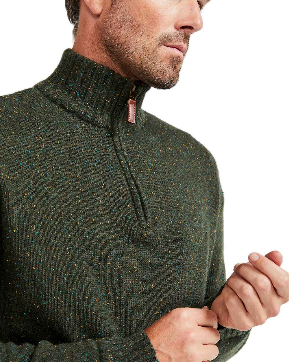 Aran Wool Zip Neck Sweater - Image 26