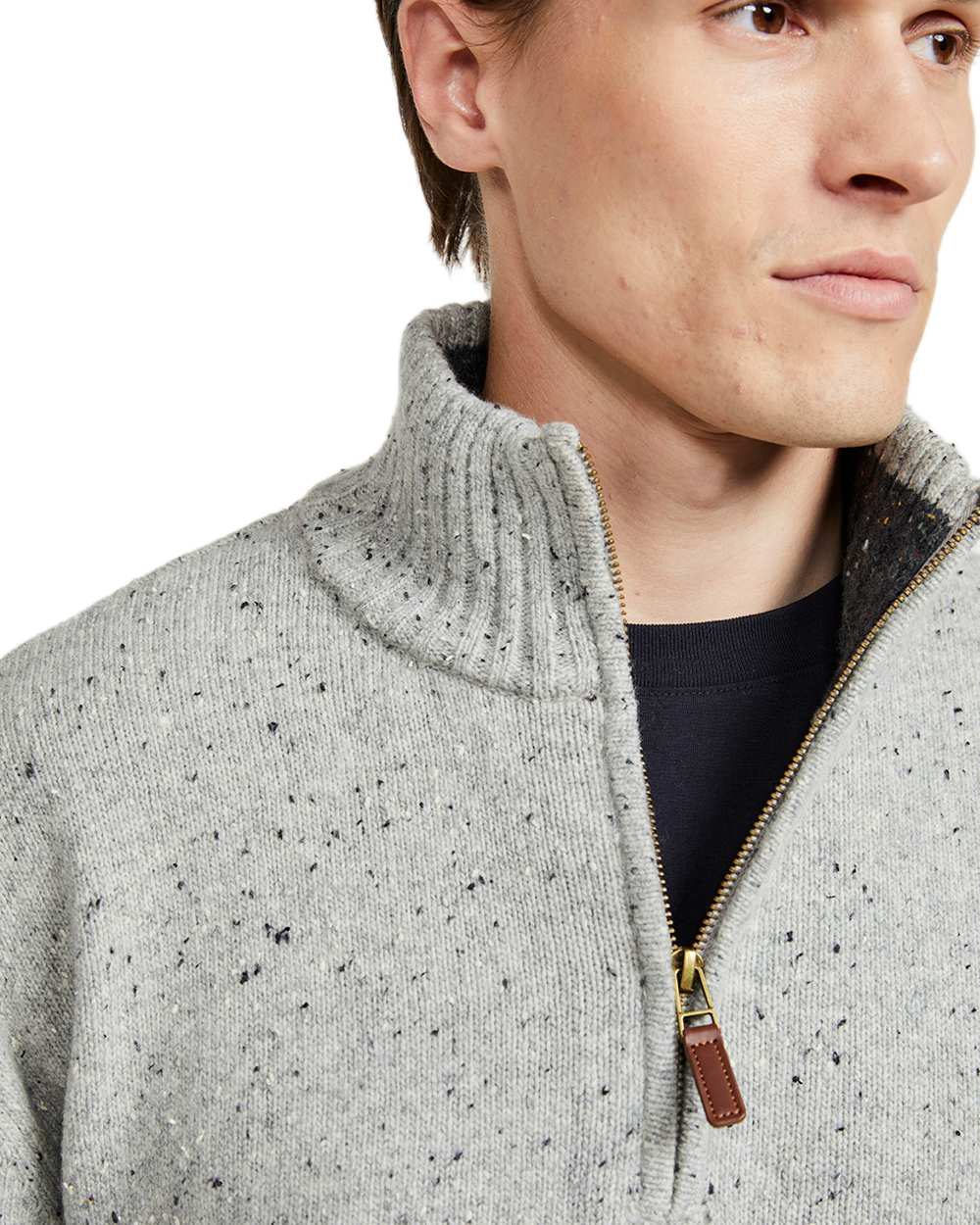 Aran Wool Zip Neck Sweater - Image 33