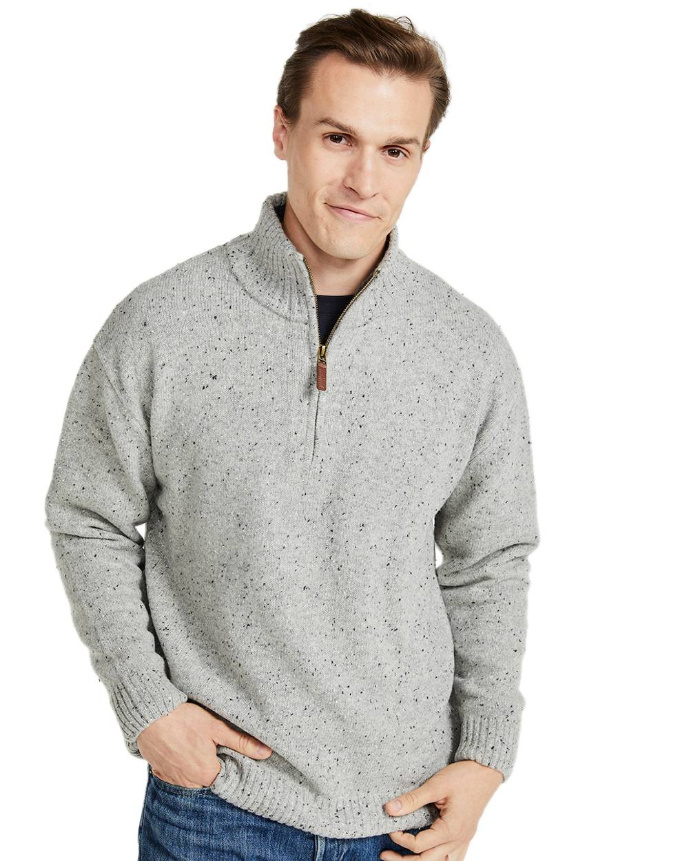 Aran Wool Zip Neck Sweater - Image 35