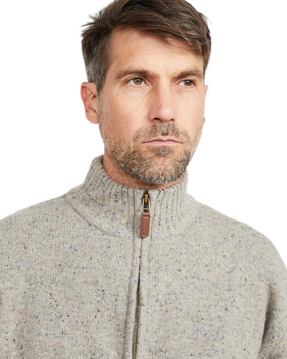 Aran Wool Zip Neck Sweater - Image 5