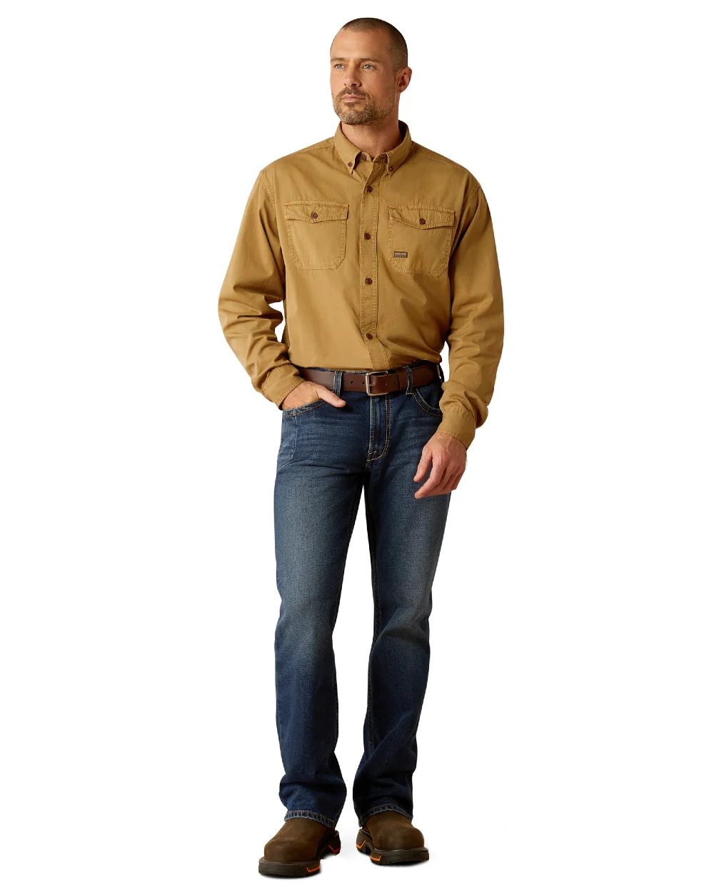 Ariat Mens Rebar Washed Twill Work Shirt - Image 2