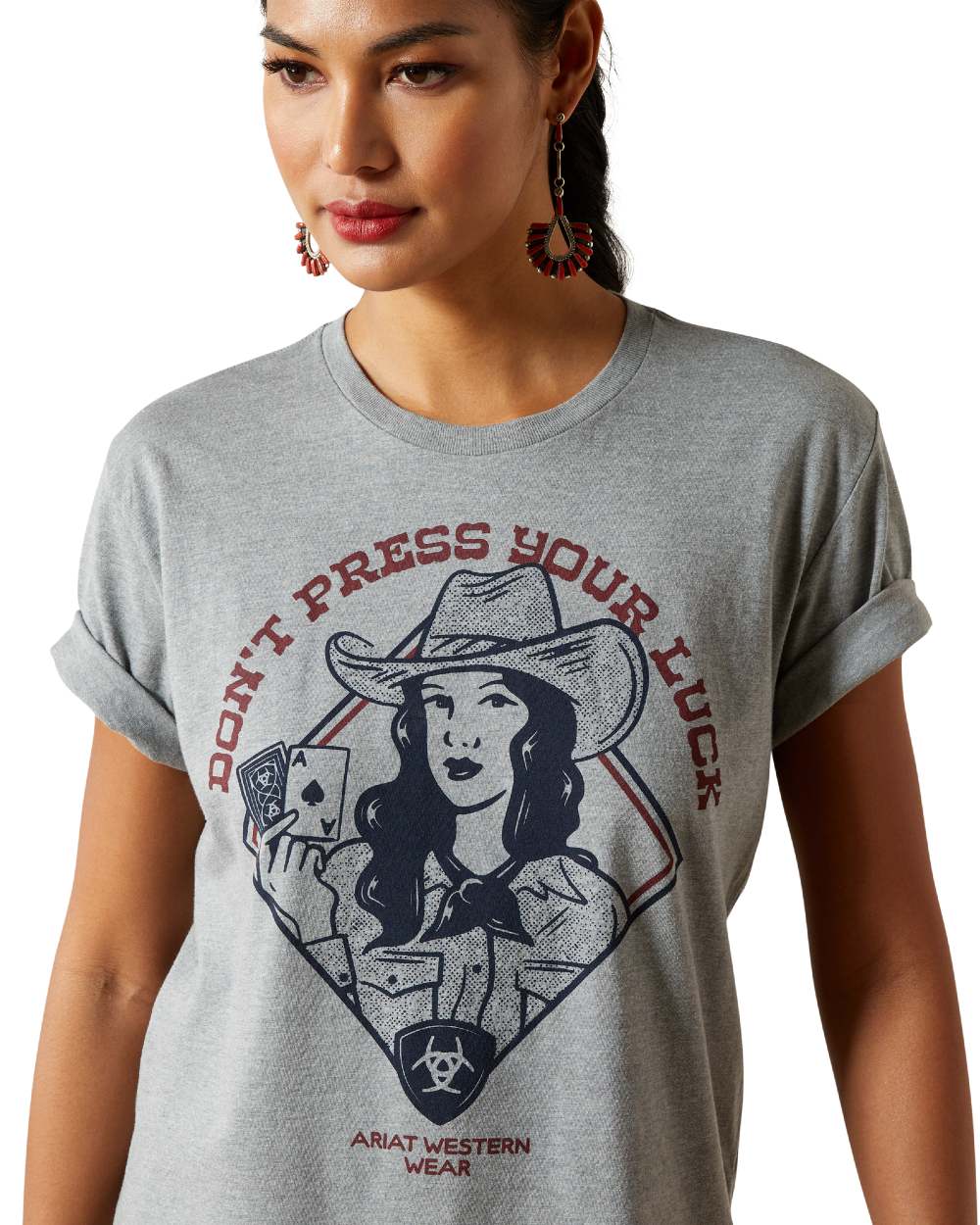 Ariat Womens Don't Press Your Luck T-Shirt - Image 3