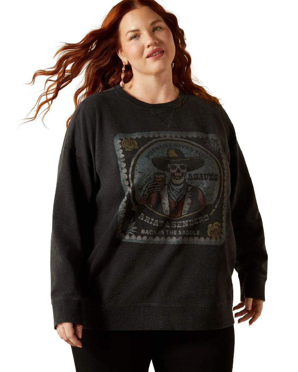 Ariat Womens Oversize Sendero When Life Gives You Agaves Sweatshirt - Image 3