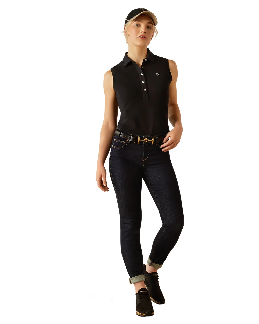 Ariat Womens Prix 3.0 Sleeveless Polo Shirt - Image 3