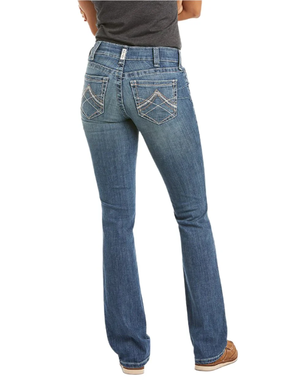 Ariat Womens Real Mid Rise Icon Stackable Straight Leg Jeans - Image 13
