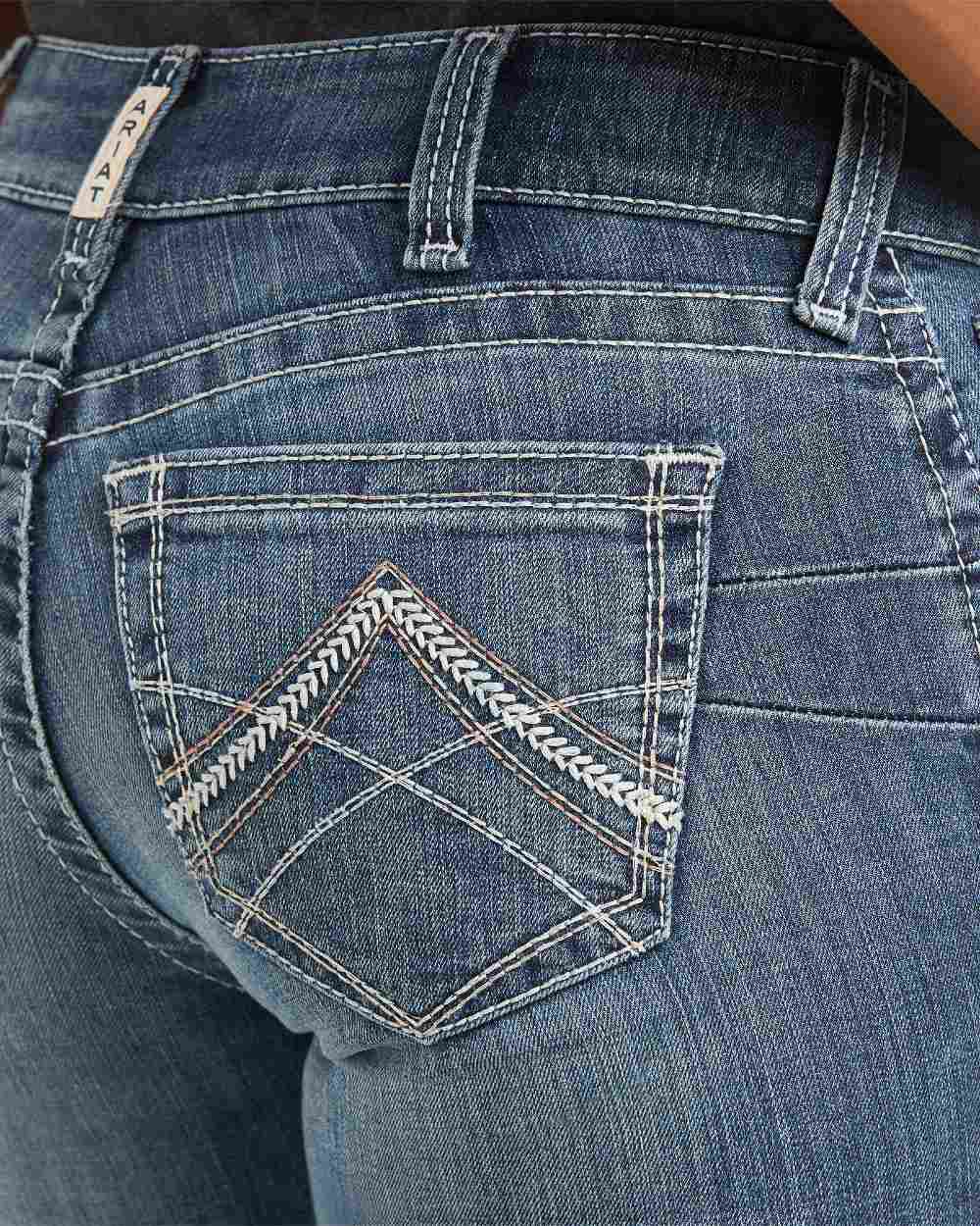 Ariat Womens Real Mid Rise Icon Stackable Straight Leg Jeans - Image 15