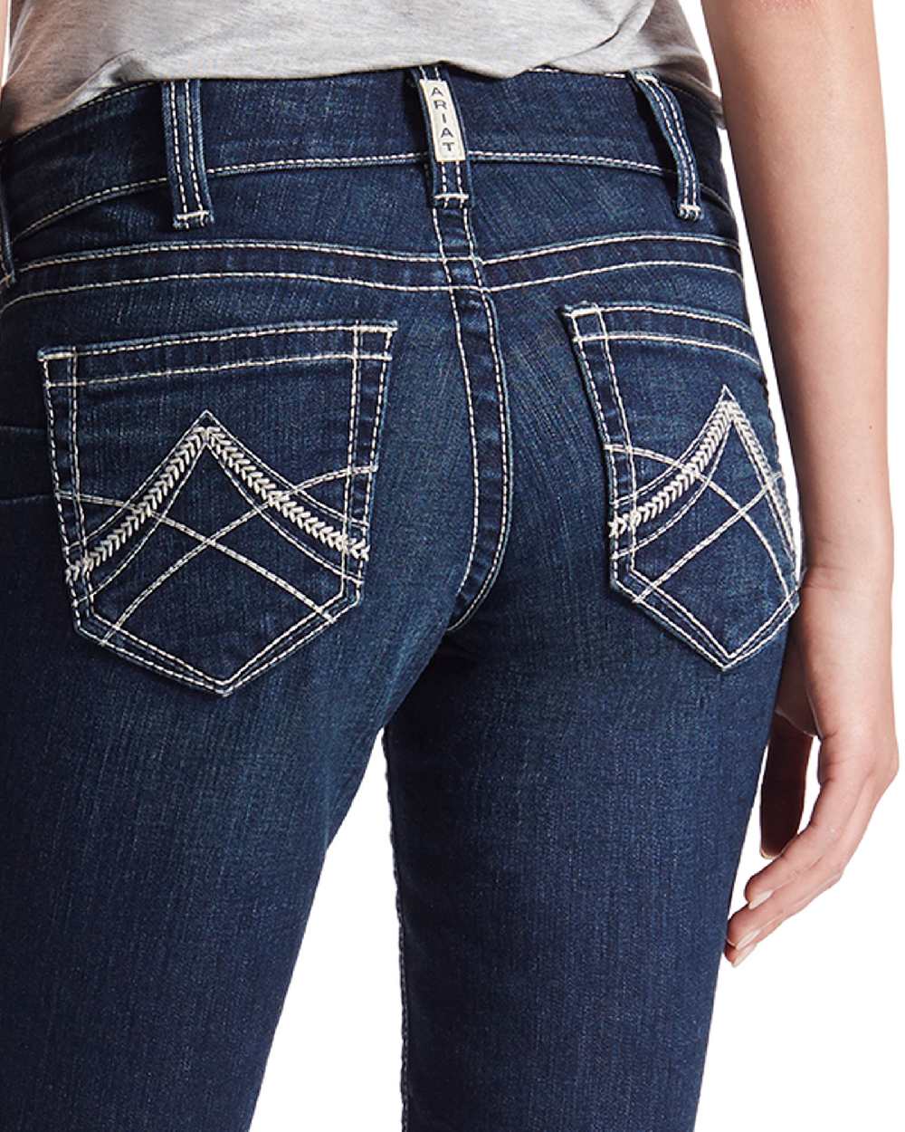Ariat Womens Real Mid Rise Icon Stackable Straight Leg Jeans - Image 3