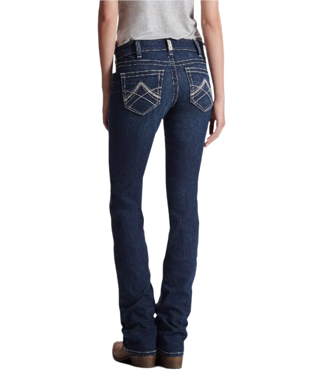 Ariat Womens Real Mid Rise Icon Stackable Straight Leg Jeans - Image 4