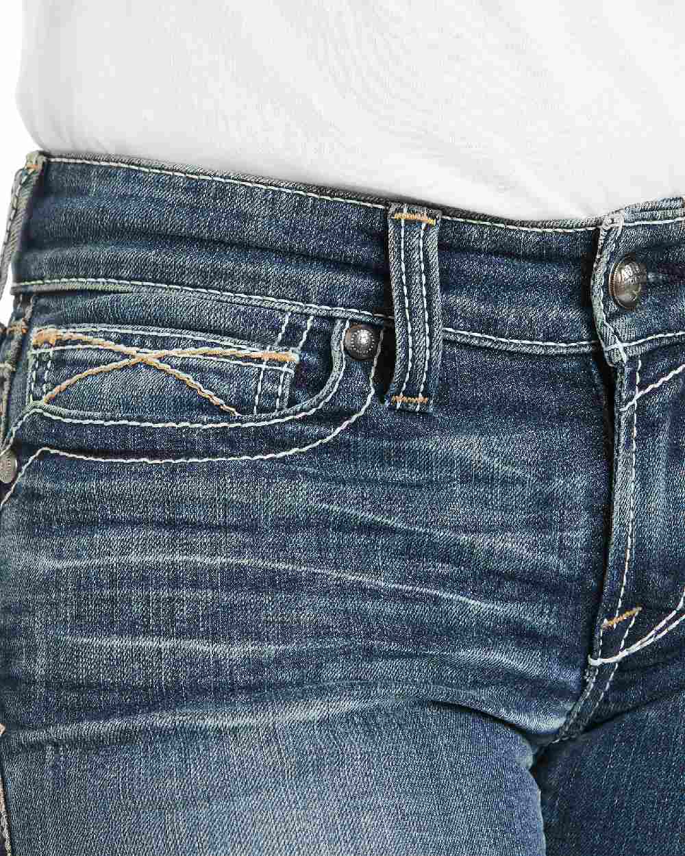 Ariat Womens Real Mid Rise Stretch Whipstitch Boot Cut Jeans - Image 3