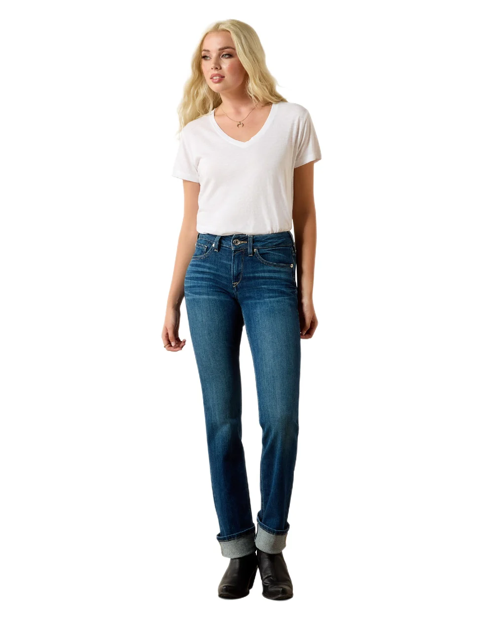 Ariat Womens Real Perfect Rise Abby Straight Jeans - Image 3