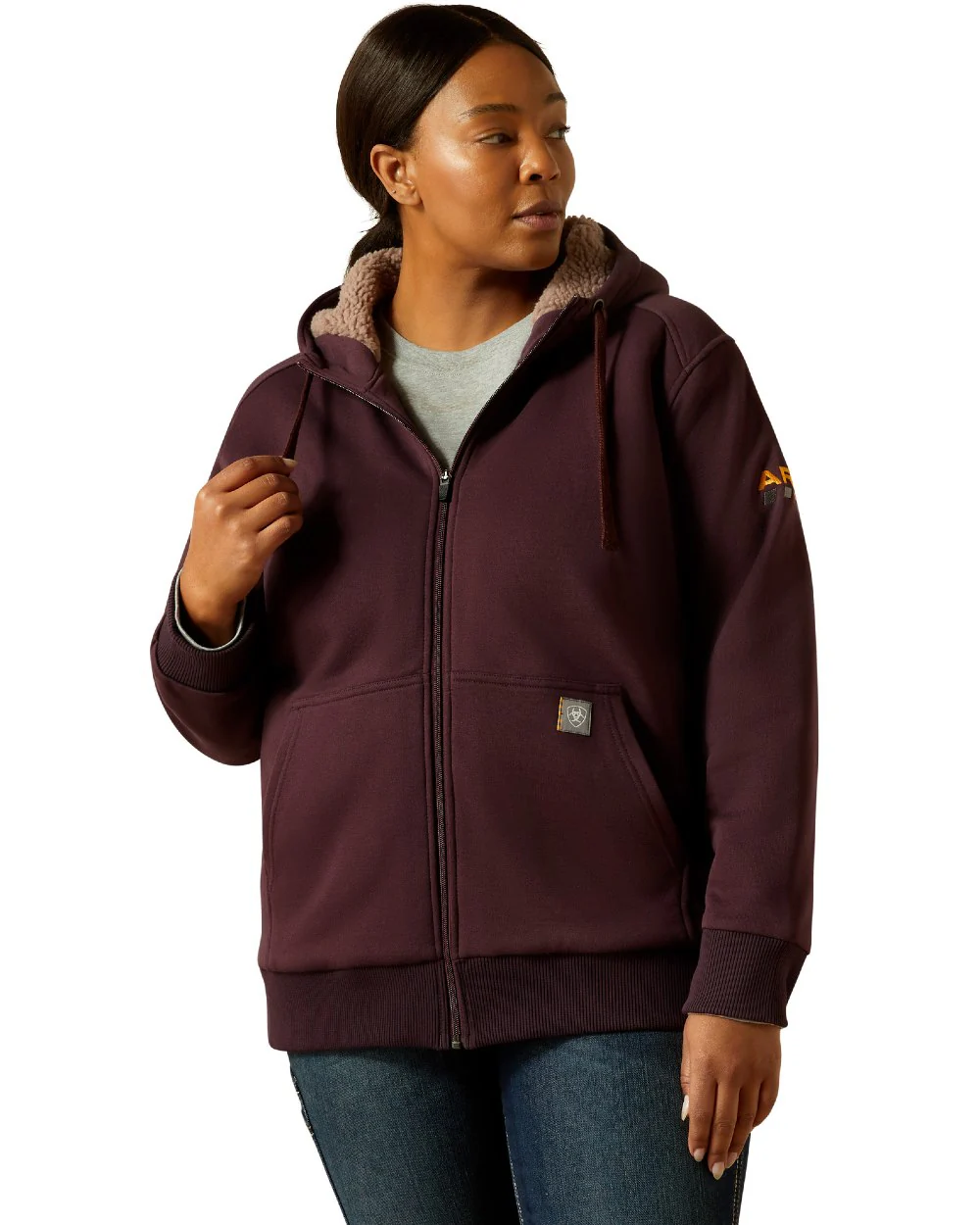 Ariat Womens Rebar All-Weather Sherpa Full Zip Hoodie - Image 10