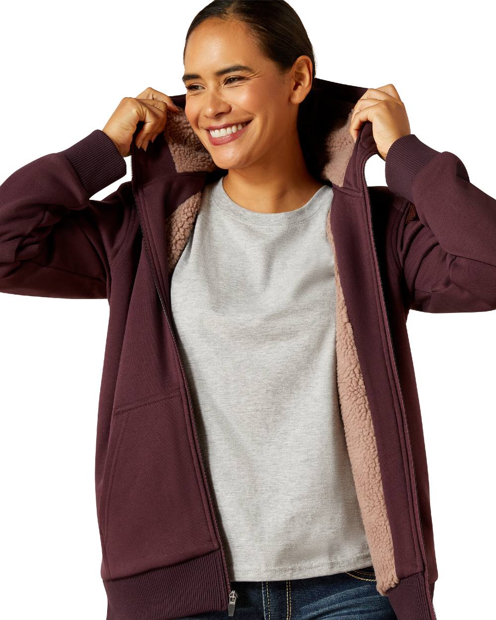 Ariat Womens Rebar All-Weather Sherpa Full Zip Hoodie - Image 12