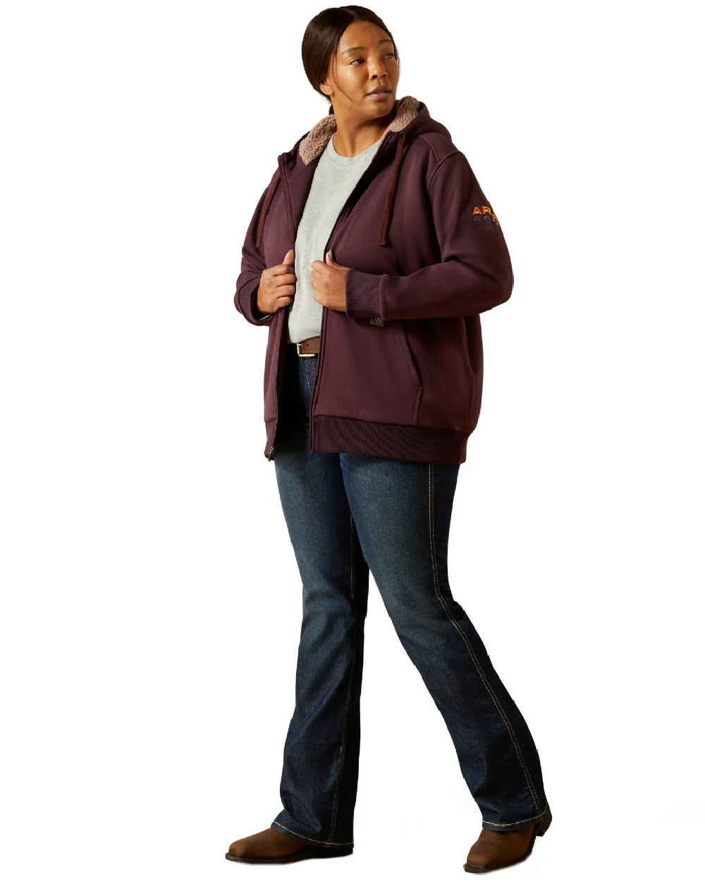 Ariat Womens Rebar All-Weather Sherpa Full Zip Hoodie - Image 14