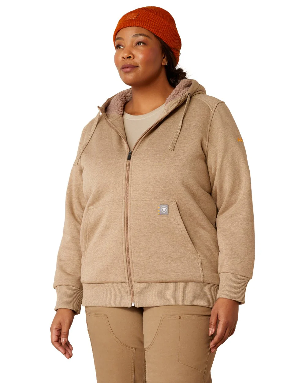 Ariat Womens Rebar All-Weather Sherpa Full Zip Hoodie - Image 2