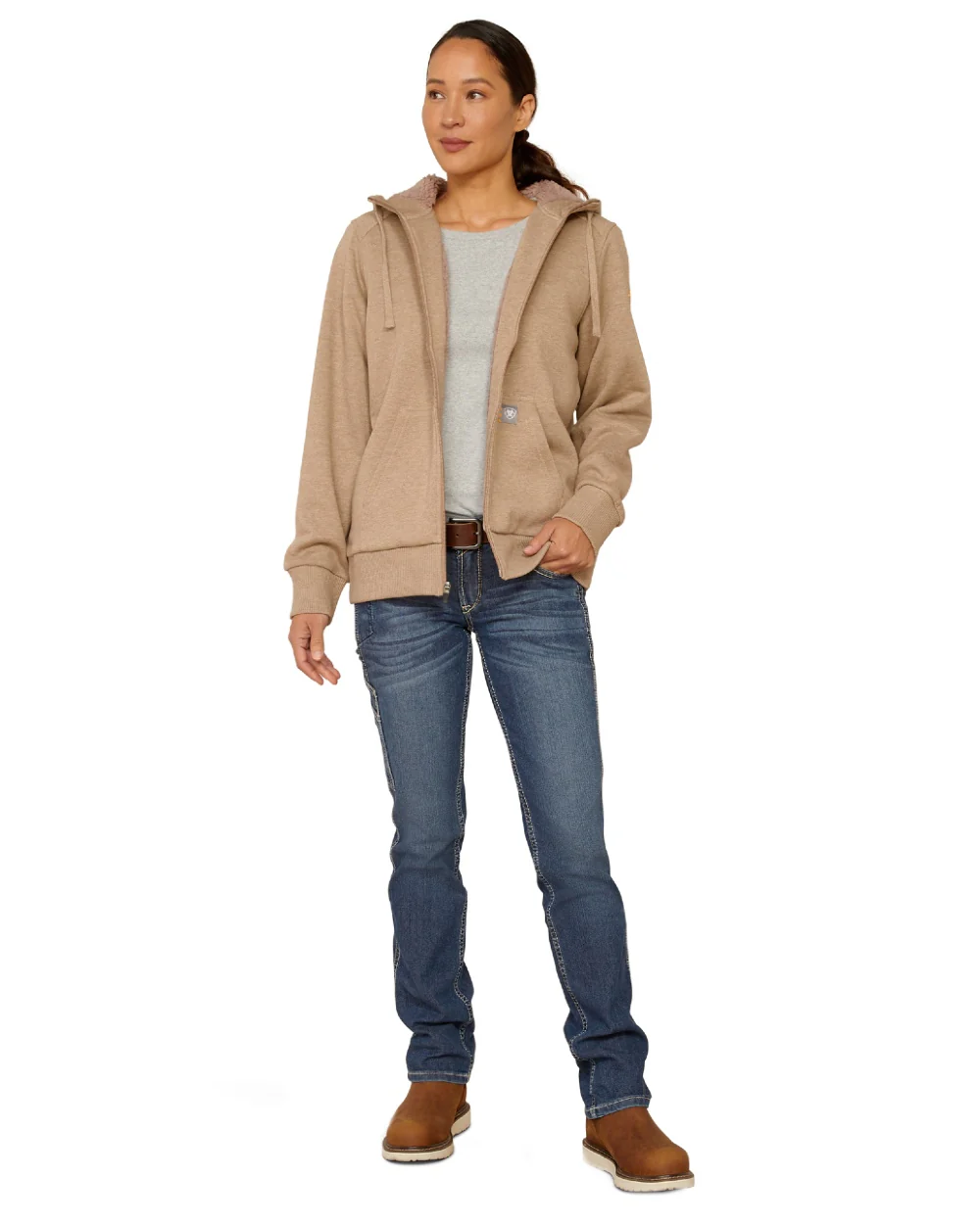 Ariat Womens Rebar All-Weather Sherpa Full Zip Hoodie - Image 3
